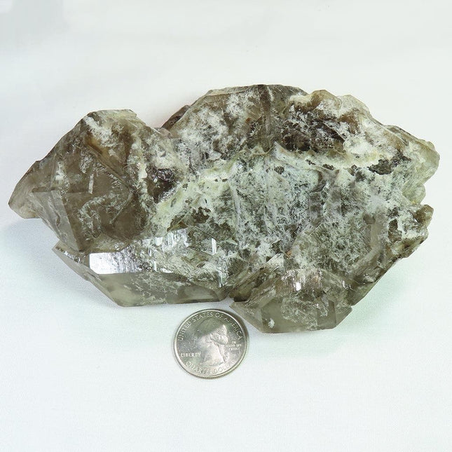 Smoky Quartz Crystal Elestial with Limonite Inclusion from Brazil