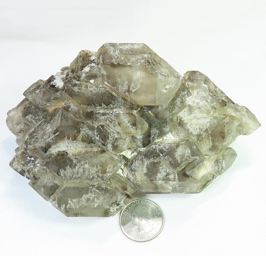 Smoky Quartz Crystal Elestial with Limonite Inclusion from Brazil