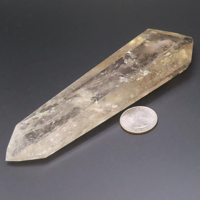 Polished Smoky Quartz Crystal Double Terminated Tabby Point