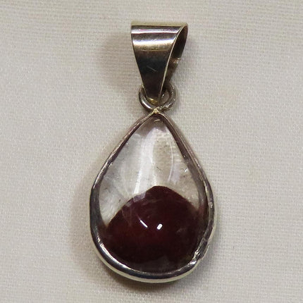 Red Phantom in Quartz Sterling Silver Pendant Jewelry