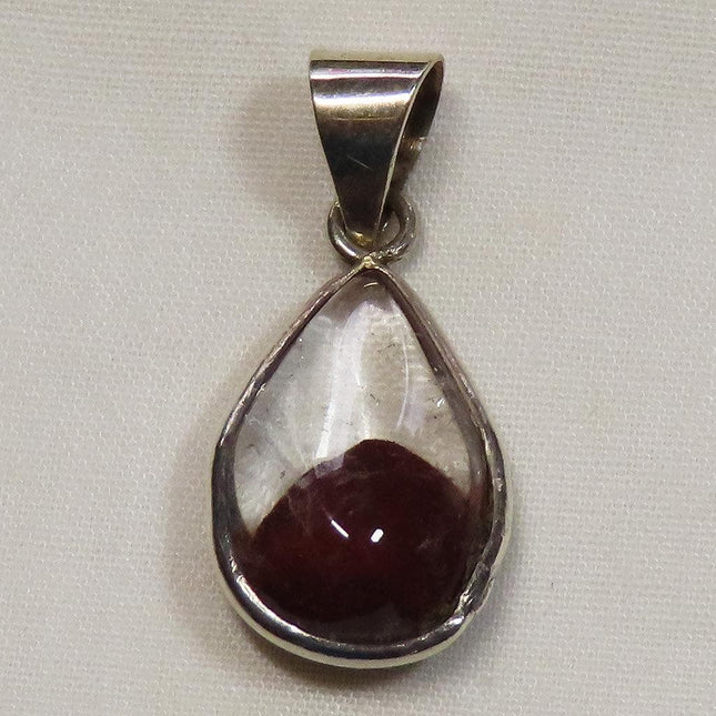 Red Phantom in Quartz Sterling Silver Pendant Jewelry