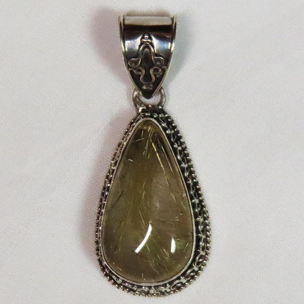 Rutile in Quartz Sterling Silver Pendant Jewelry