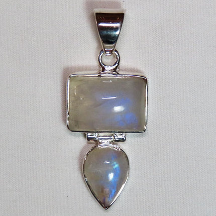Rainbow Moonstone Sterling Silver Pendant Jewelry
