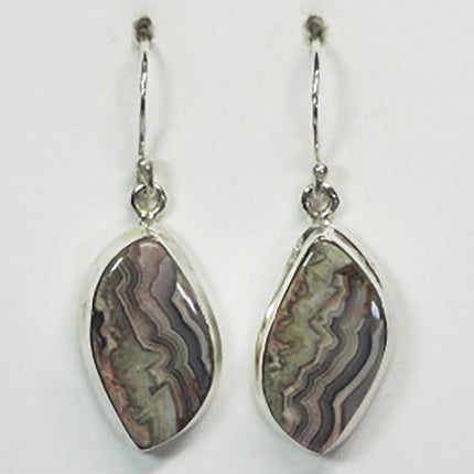 Crazy Lace Agate Sterling Silver Earrings Jewelry