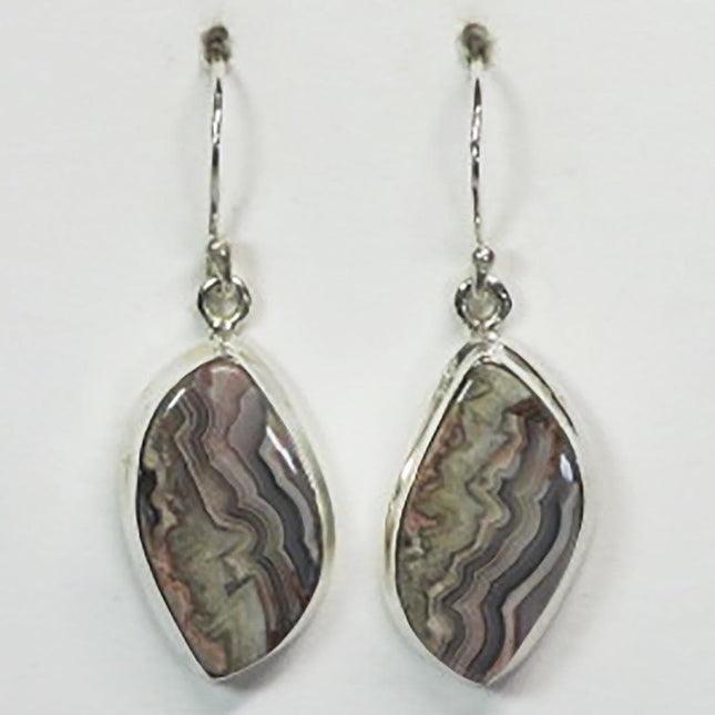 Crazy Lace Agate Sterling Silver Earrings Jewelry