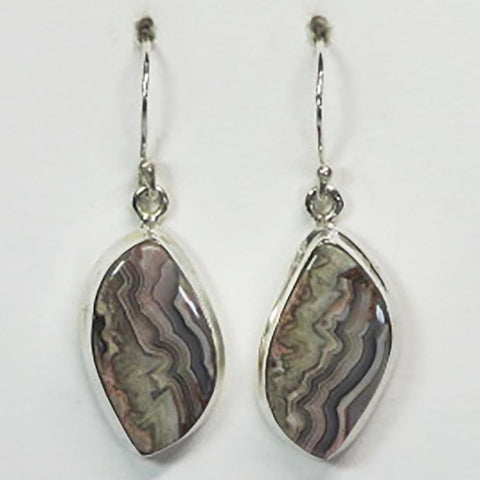 Crazy Lace Agate Sterling Silver Earrings Jewelry