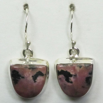 Rhodonite Sterling Silver Earrings Jewelry