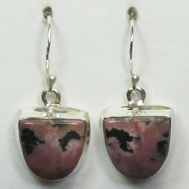 Rhodonite Sterling Silver Earrings Jewelry