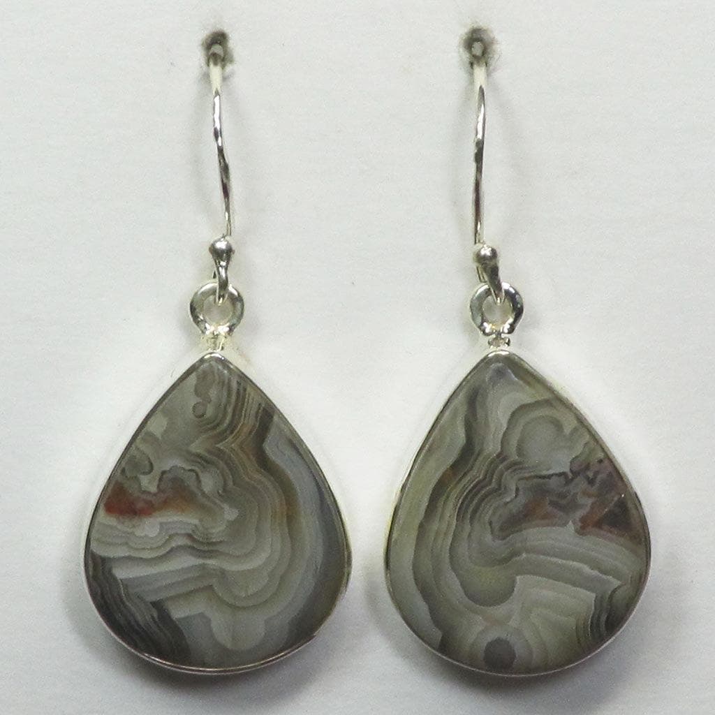 Crazy Lace Agate Sterling Silver Earrings Jewelry