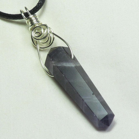 Silver Plated Wire Wrapped DT Chevron Amethyst from India