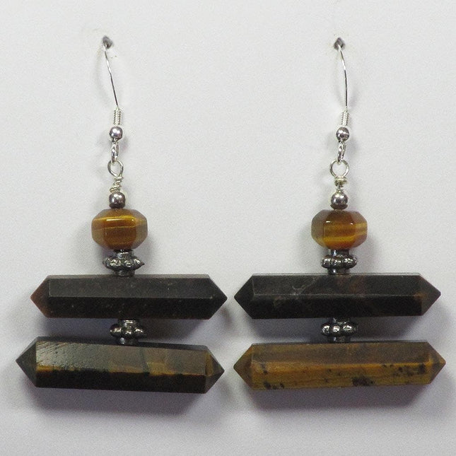 Sterling Silver Tiger Eye Earrings