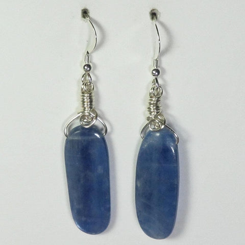 Sterling Silver Blue Kyanite Earrings