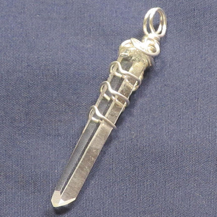 Transmitter Quartz Crystal Wire Wrapped Pendant Jewelry
