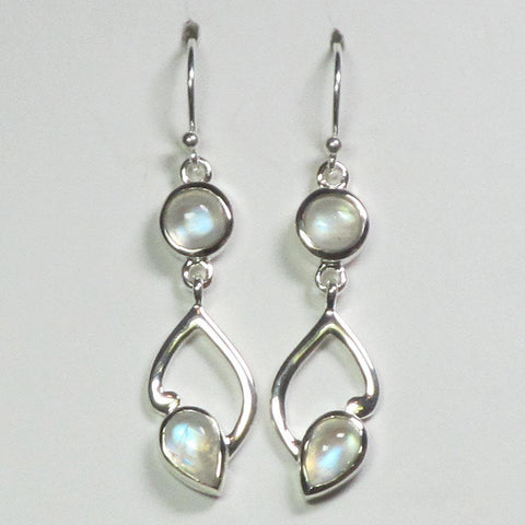 Rainbow Moonstone Sterling Silver Earrings Jewelry