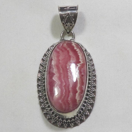 Rhodochrosite Sterling Silver Pendant Jewelry