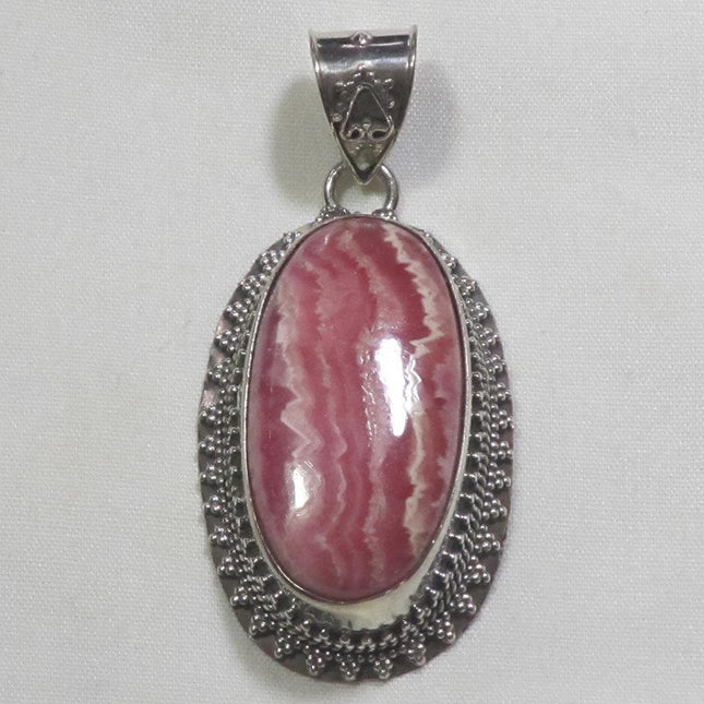 Rhodochrosite Sterling Silver Pendant Jewelry