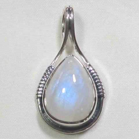 Rainbow Moonstone Sterling Silver Pendant Jewelry
