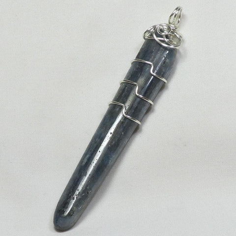 Blue Kyanite Wire Wrapped Pendant Jewelry