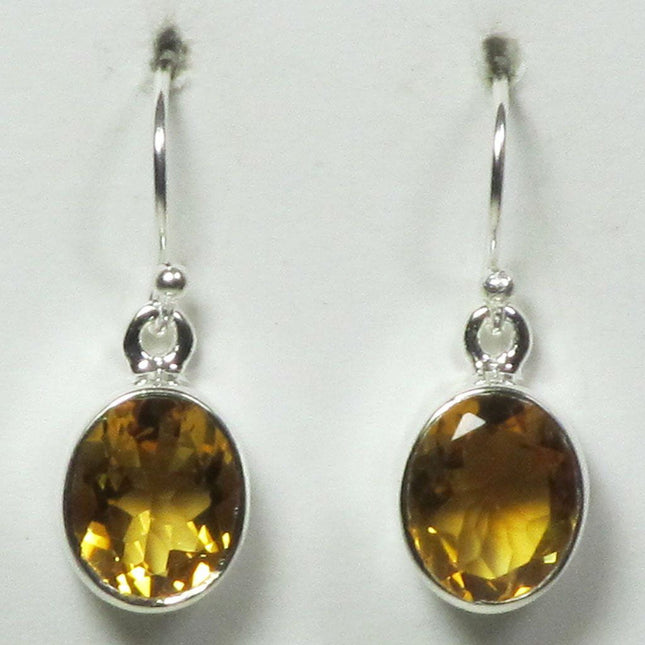 Faceted Citrine Sterling Silver Earrings