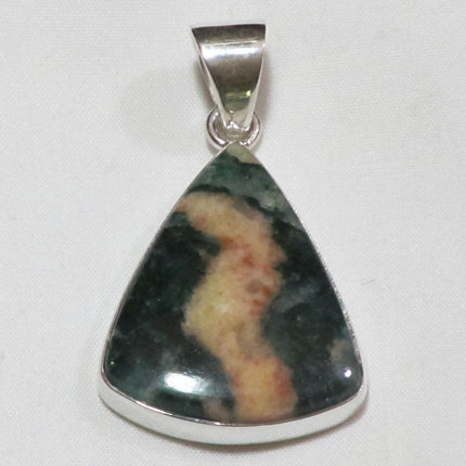 Moss Agate Sterling Silver Pendant Jewelry