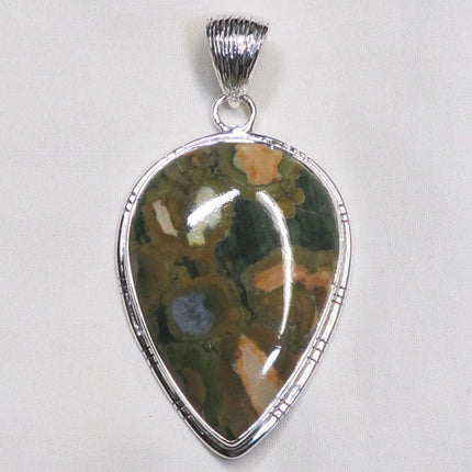 Rainforest Jasper Sterling Silver Pendant Jewelry