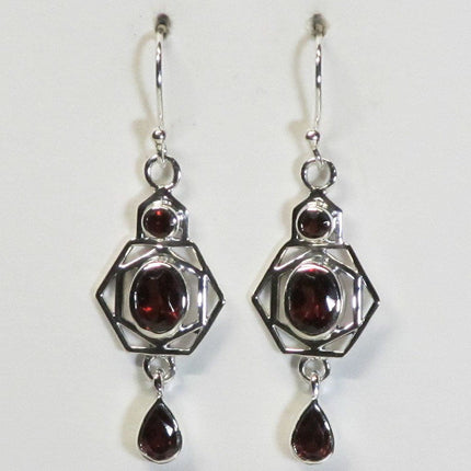 Garnet Sterling Silver Earrings Jewelry