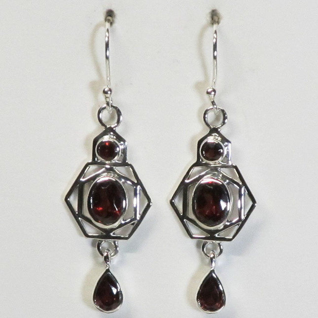Garnet Sterling Silver Earrings Jewelry