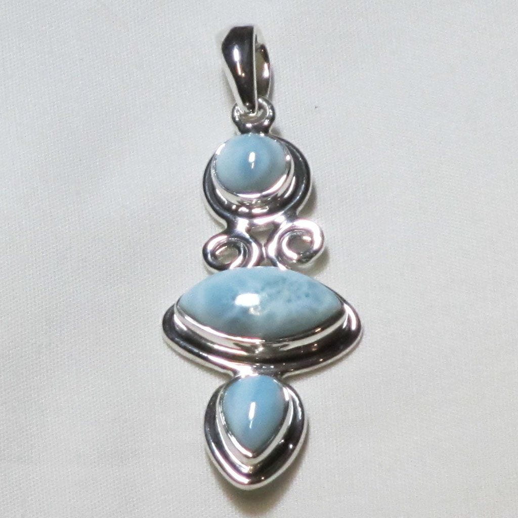 Larimar Gemstone Sterling Silver Pendant Jewelry
