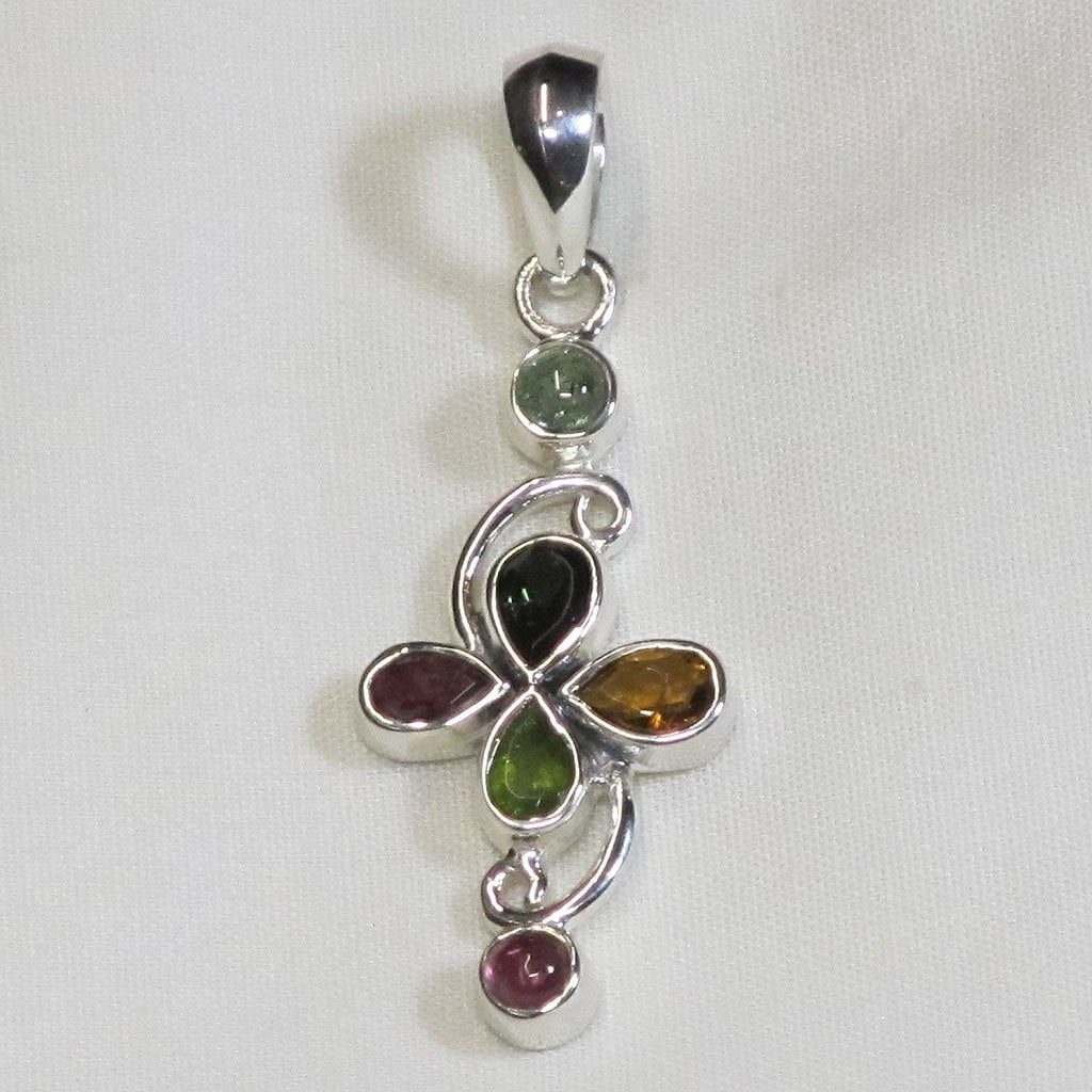 Mixed Gemstone Sterling Silver Pendant Jewelry