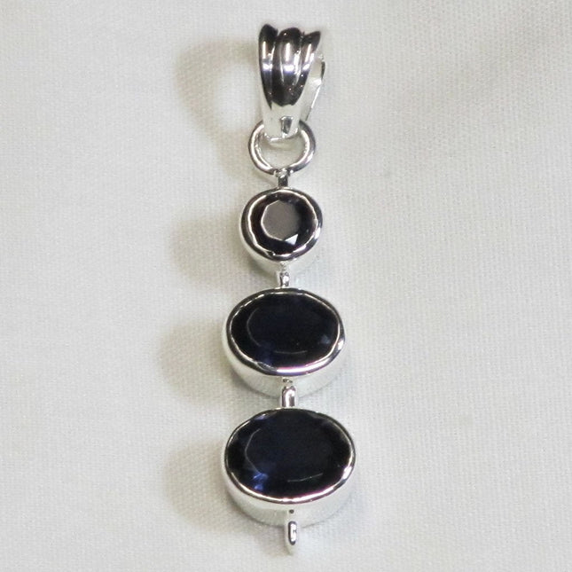 Iolite Gemstone Sterling Silver Pendant Jewelry