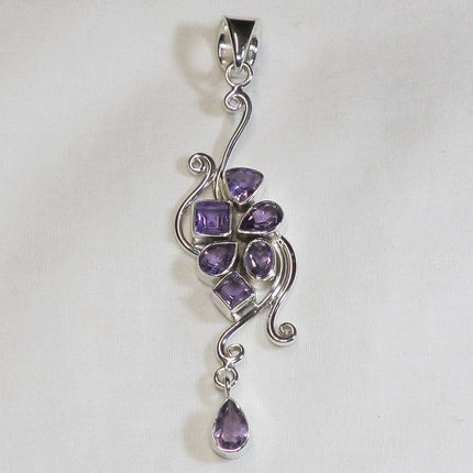 Amethyst Gemstone Sterling Silver Pendant Jewelry