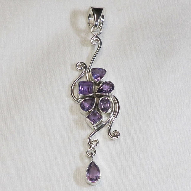 Amethyst Gemstone Sterling Silver Pendant Jewelry