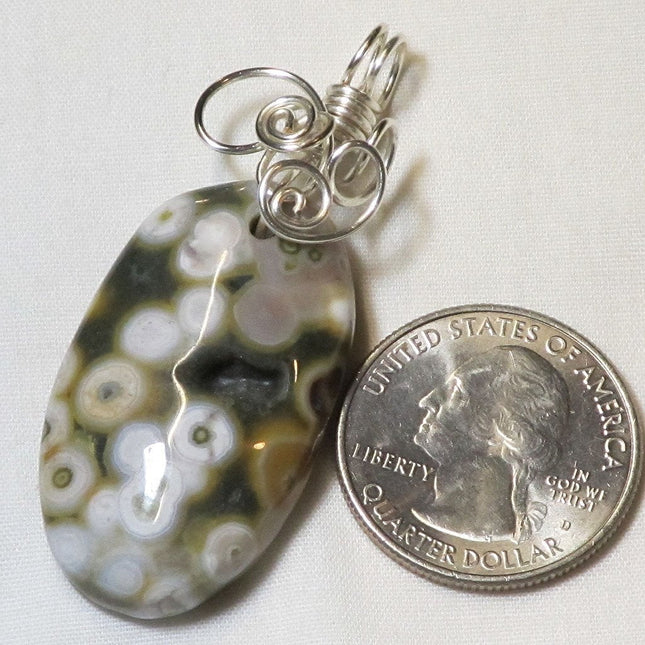 Wire Wrapped Ocean Jasper Pendant Jewelry