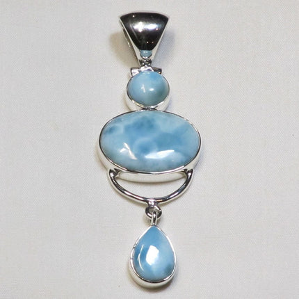 Larimar Gemstone Sterling Silver Pendant Jewelry