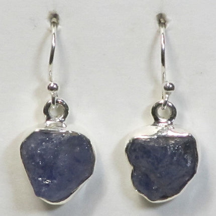 Rough Tanzanite Gemstone Sterling Silver Earrings Jewelry