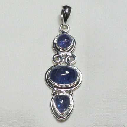 Iolite Gemstone Sterling Silver Pendant Jewelry