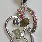 Tourmaline Sterling Silver Heart Pendant Jewelry