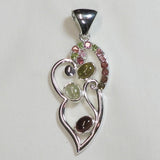 Tourmaline Sterling Silver Heart Pendant Jewelry