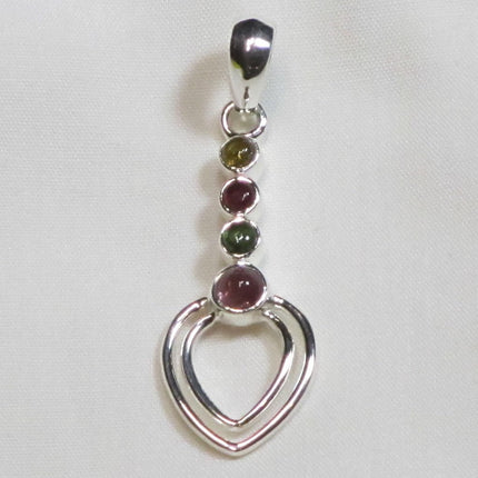 Tourmaline Sterling Silver Heart Pendant Jewelry
