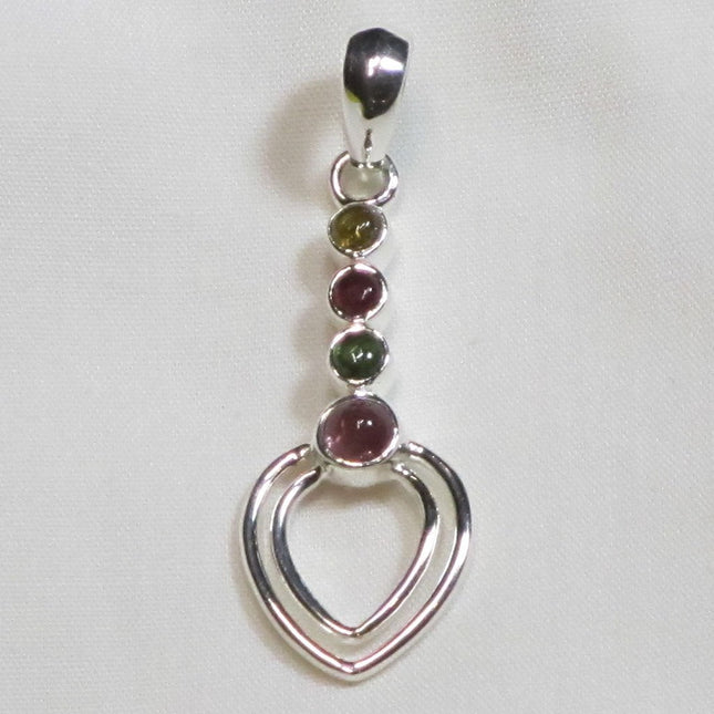 Tourmaline Sterling Silver Heart Pendant Jewelry