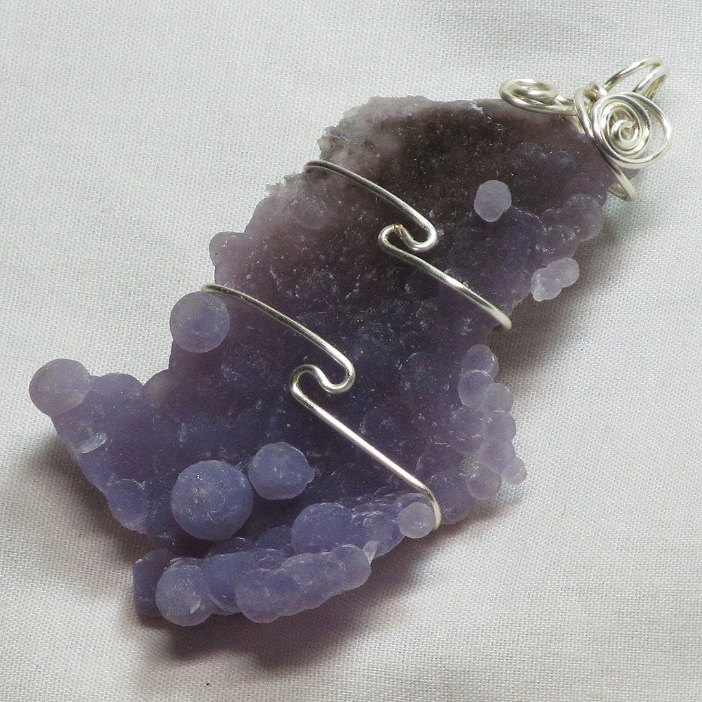 ☆Gorgeous Sparkling glass jar necklace Of Purple Chalcedony Quartz Grape  Agate☆ | eBay