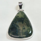 Moss Agate Sterling Silver Pendant Jewelry