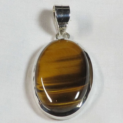 Golden Tiger Eye Sterling Silver Pendant Jewelry