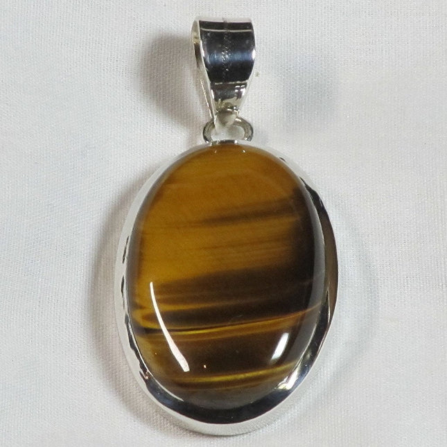 Golden Tiger Eye Sterling Silver Pendant Jewelry