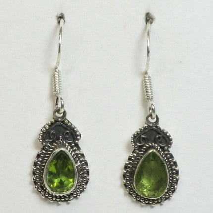 Faceted Peridot Sterling Silver Earrings Jewelry