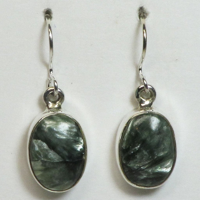 Seraphinite Sterling Silver Earrings Jewelry