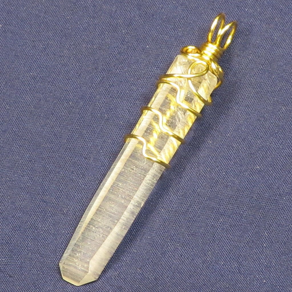 Wire Wrapped Quartz Crystal Tabby Point Pendant Jewelry