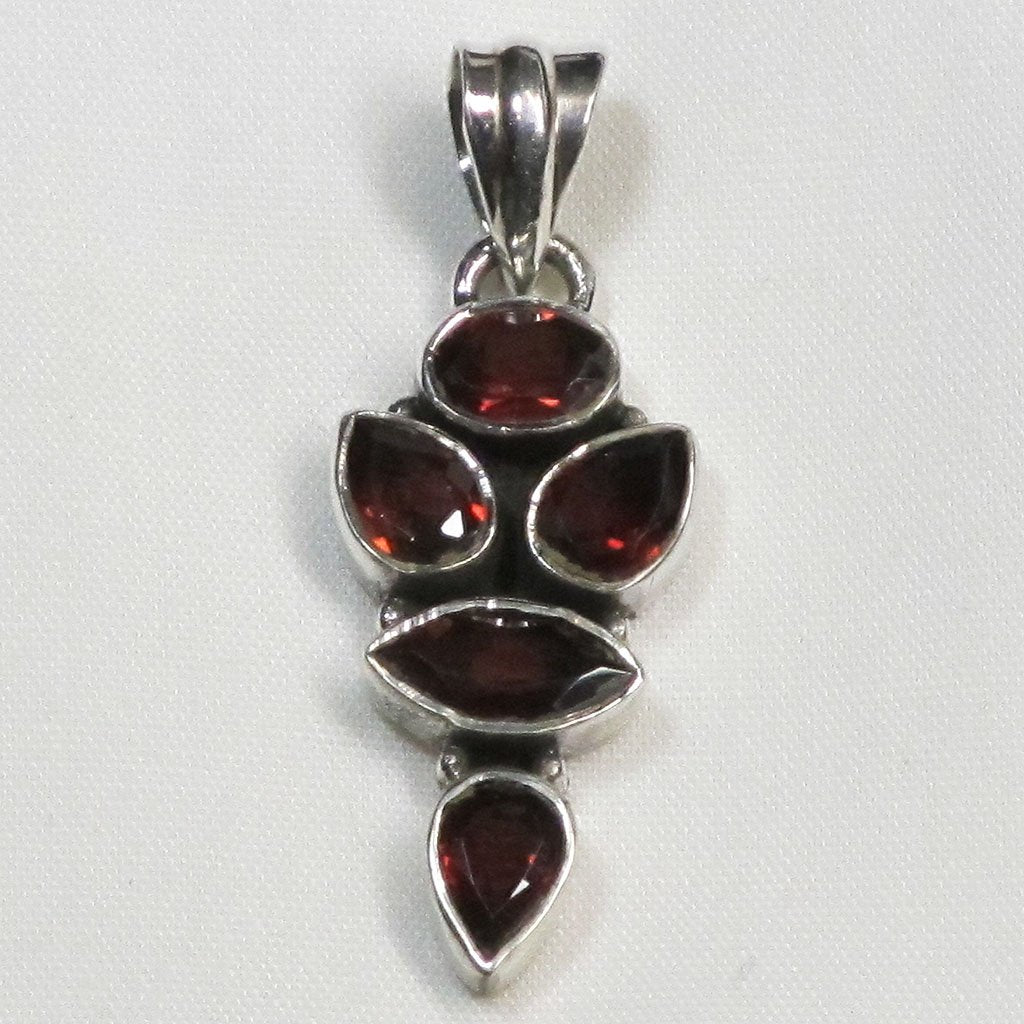 Garnet Sterling Silver Pendant Jewelry | Blue Moon Crystals