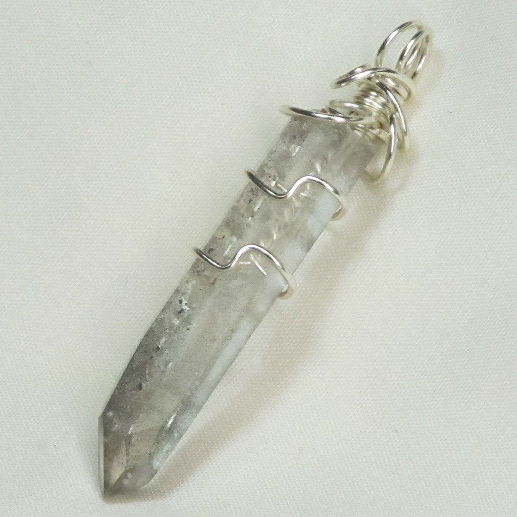 Wire Wrapped Aluminum Included Quartz Crystal Point Jewelry