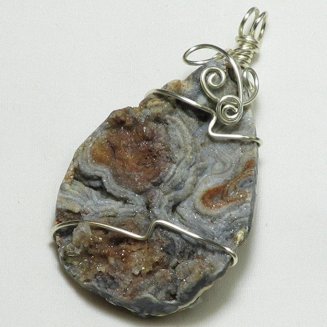 Wire Wrapped Drusy Quartz Pendant